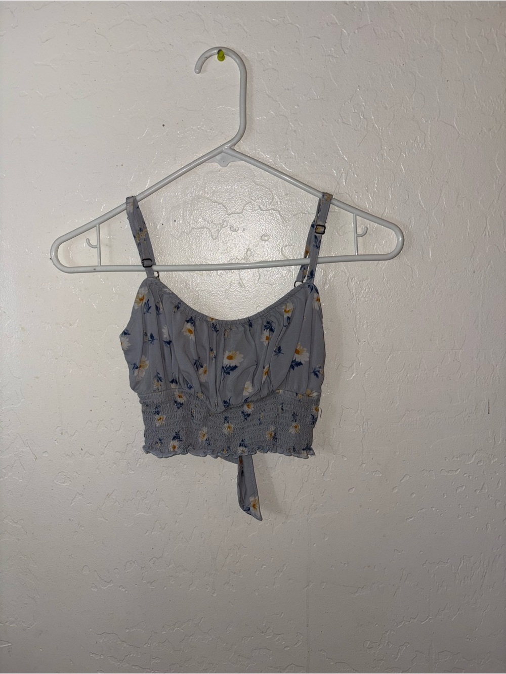 Hollister Blue Floral Smocked Crop Top